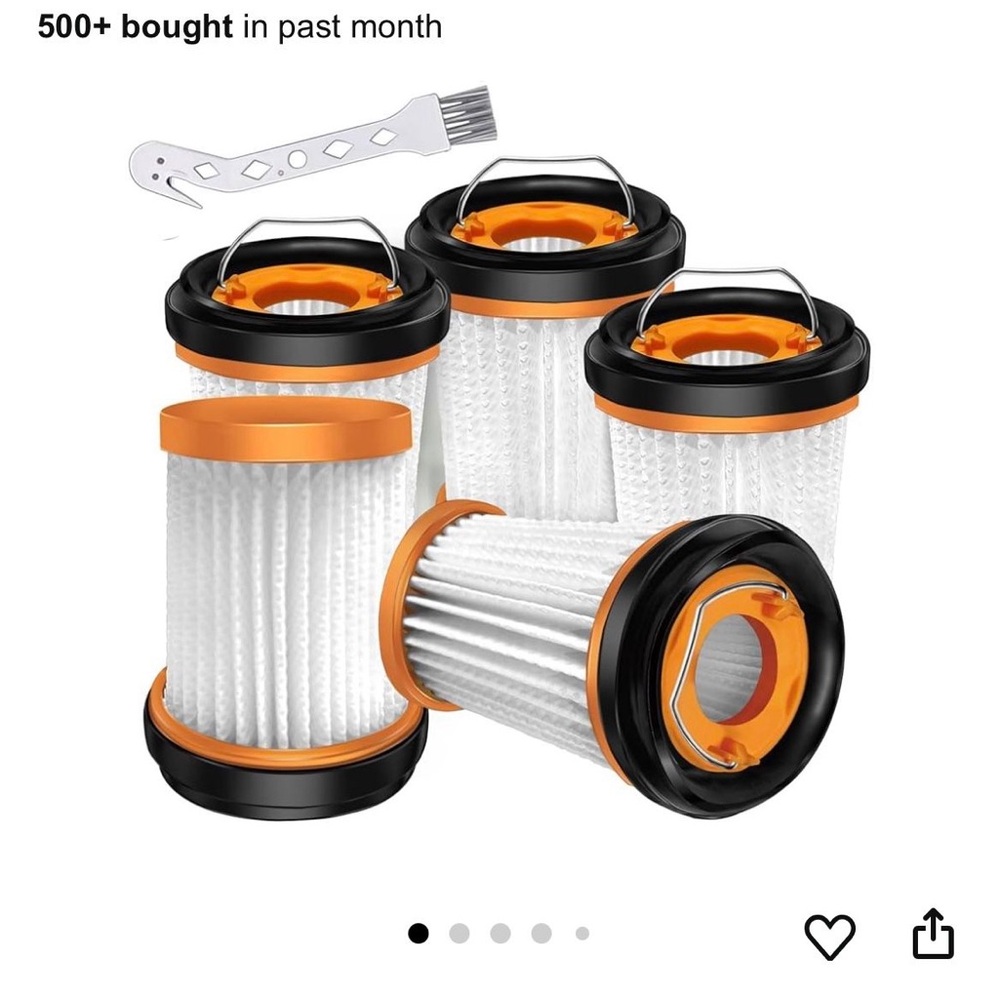 Set of 6 Orange and Black wandvac Filters